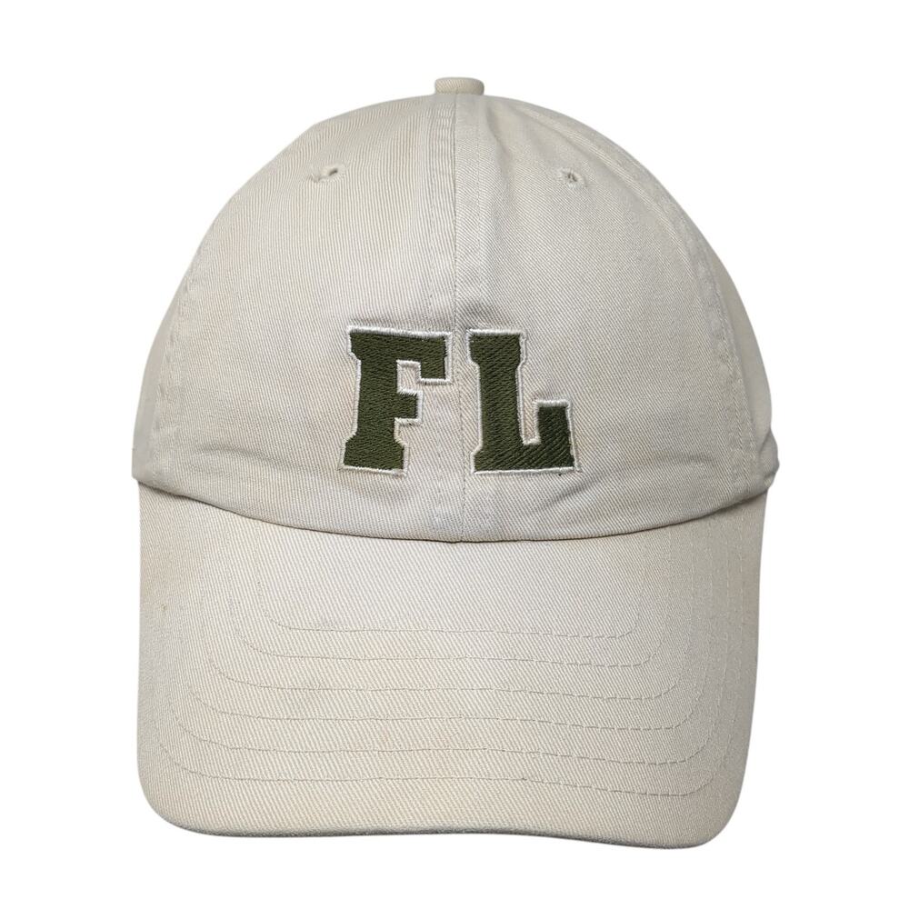 FL Slideback Hat Beige One Size Solid Adjustable Embroidered Hyp Outdoor